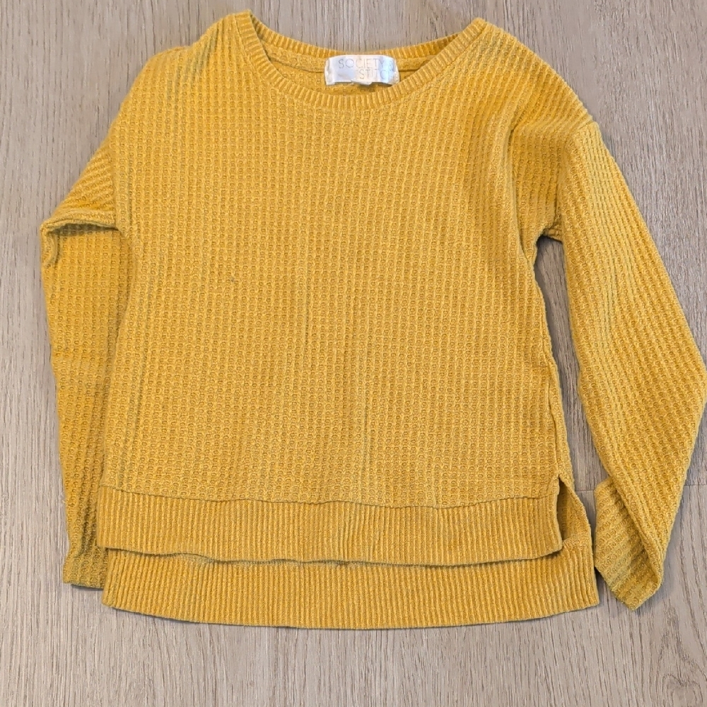 Cozy Mustard Knit Sweater for Kids